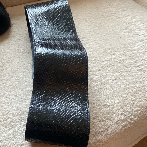 Genuine Snake Skin Leather Belt wide High Quality Hand Made black  widev4,5 “ main image 7